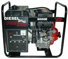 at least soul alive LR60EL VOLTmaster Portable Diesel Generator 5000W continuous, 6000W surge  Lombardini Engine